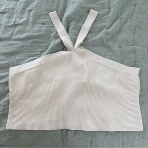 The Drop Women’s Halter Ribbed Cream Crop Top Size 4X NEW